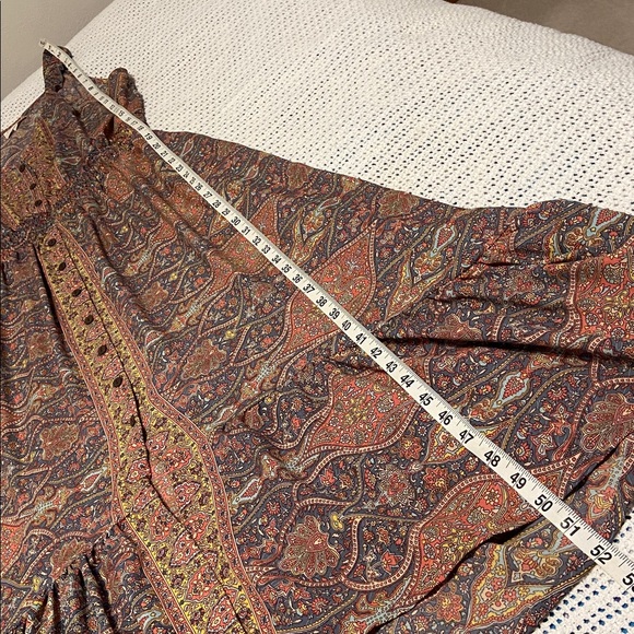 Anthropologie Boemo Smocked Ruffled paisley print maxi dress BOHO Size X Large - Picture 14 of 16